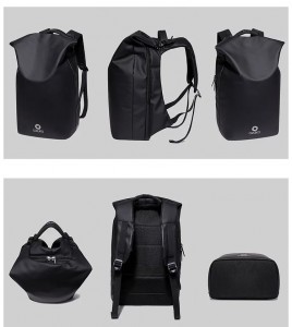 водонепроницаемый рюкзак OZUKO 8961 черный в разных плоскостях