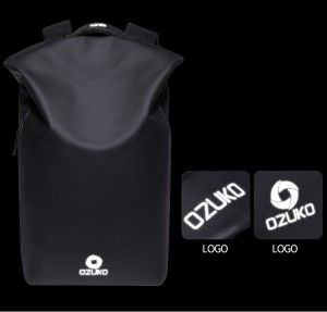 водонепроницаемый рюкзак OZUKO 8961 черный логотип светится ночью