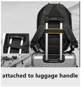 Каркасный рюкзак Ozuko 9205 легко фиксируется на чемодане