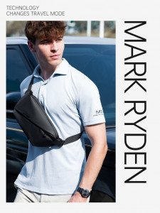 Сумка слинг мужская Mark Ryden MR7786 черная на модели