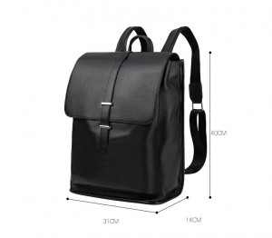 Рюкзак мужской кожаный Kangaroo Droi KS2226 черный фото с размерами