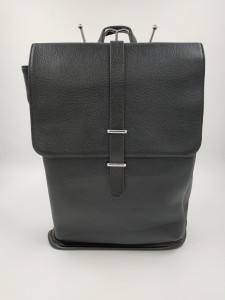 Мужской кожаный черный рюкзак Kangaroo Droi KS2226 вид спереди