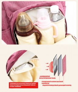 Рюкзак для мам LIVING TRAVELING SHARE CX9394 розовый карманы для бутылочек из фальги