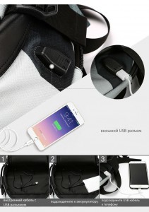 Рюкзак молодёжный OZUKO 9012S c USB серый камуфляж