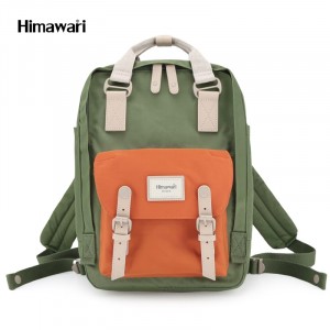 Рюкзак Himawari HM188-L зеленый хаки с оранжевым