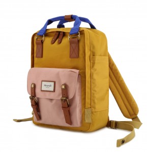 Рюкзак Himawari HM188-L желтый  с розовым фото вполоборота