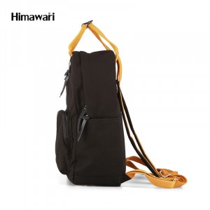 Рюкзак для ноутбука 14 Himawari 186 черный с желтым фото сбоку