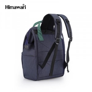 Рюкзак Himawari 2268 темно-синий с зеленым фото 2 сзади