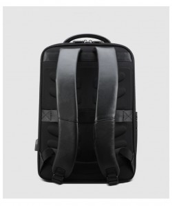 Кожаный деловой рюкзак BOPAI 61-16311 черный спинка рюкзака