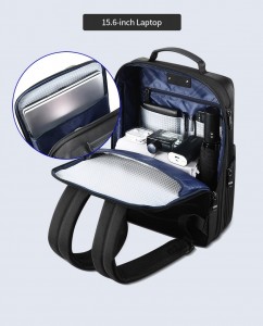 Школьный Рюкзак для ноутбука 15,6 BOPAI 61-26111 черный фото основного отделения