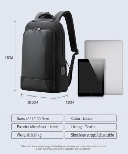 Тонкий рюкзак для ноутбука 15.6 BOPAI 61-39911 фото с размерами
