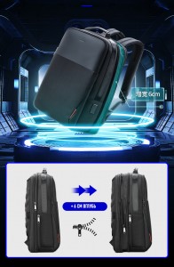 Деловой рюкзак для ноутбука 15.6 BOPAI 61-50011 черный увеличивается на 6 см