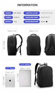 Рюкзак для ноутбука 15,6 Mark Ryden MR9508 черный характеристики модели
