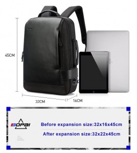 Рюкзак-сумка для ноутбука 15" BOPAI 751-006631А черный фото с размерами