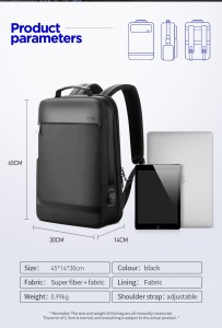 Рюкзак для ноутбука 15.6 с USB BOPAI 61-18811 фото с размерами