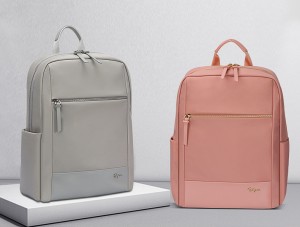 Женский деловой рюкзак для ноутбука 14 BOPAI 62-51318 серый и розовый в сравнении