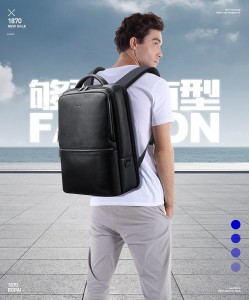 Кожаный рюкзак для ноутбука 15,6 Bopai 61-69711 фото на модели
