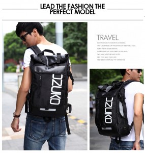 Молодежный модный рюкзак  OZUKO 8020 черный демонстрирует модель