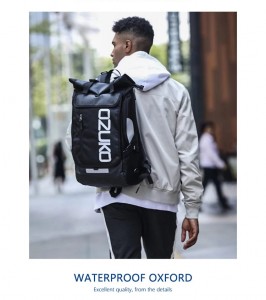 Молодежный модный рюкзак  OZUKO 8020 черный на модели