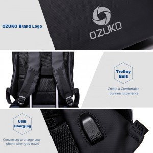 Молодежный рюкзак OZUKO 8961 черный карман фото деталей