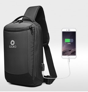 Рюкзак однолямочный мужской OZUKO 9078 с USB портом