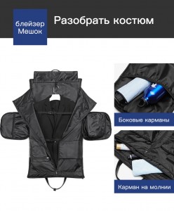 Сумка-рюкзак трансформер OZUKO 9288 для деловых костюмов