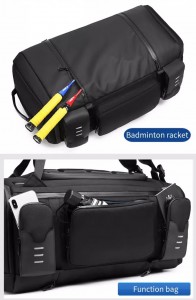 Большая спортивная сумка-рюкзак OZUKO 9326 черная большое количество карманов и отделений