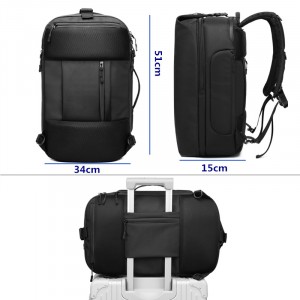 Сумка-рюкзак дорожная OZUKO 9291 черная фото с размерами
