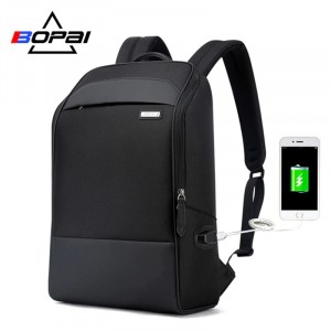 Рюкзак для ноутбука 15" кожаный BOPAI 751-006881 черный