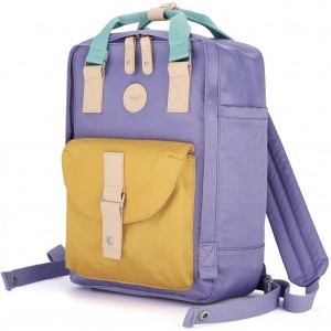 Рюкзак Himawari 200 фиолетовый с желтым фото вполоборота