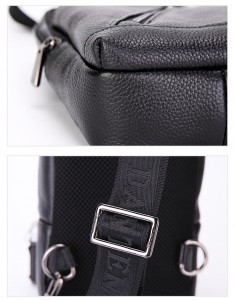Сумка кожаная KANGAROO DROI 427 черная фото ремня дна сумки