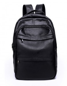 Рюкзак мужской кожаный Kangaroo Droi KS333 черный фото спереди