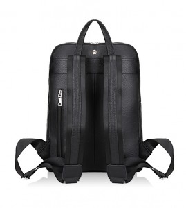 Рюкзак мужской кожаный Kangaroo Droi 68011 черный фото сзади