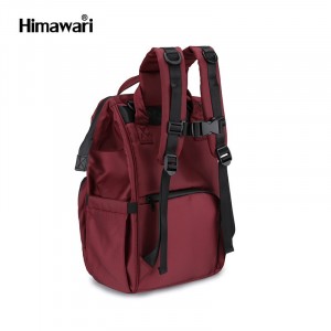 Рюкзак для мам Himawari 1211 бордовый фото сзади