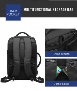Деловой рюкзак для ноутбука 15,6 Ozuko 9307 детали и фурнитура фото 2