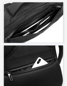 Деловой рюкзак для ноутбука 15,6 Ozuko 9307 карманы крупным планом