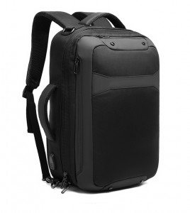 Деловой рюкзак для ноутбука 15,6 Ozuko 9307 черный  сбоку