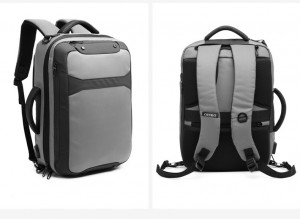Деловой рюкзак для ноутбука 15,6 Ozuko 9307 серый в разных проекциях