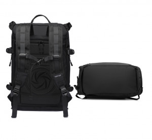 Молодежный рюкзак OZUKO 9235-1 черный фото сзади и дна рюкзака