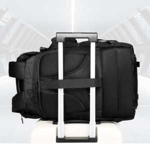 Рюкзак дорожный OZUKO 9279 легко крепится на чемодане при посредством ленты