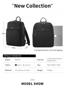 Рюкзак женский для ноутбука 14 BOPAI 62-70221 характеристики