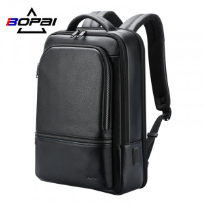 Кожаный рюкзак для ноутбука 15,6 Bopai 61-70111 фото вполоборота
