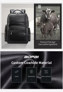 Кожаный бизнес рюкзак BOPAI 61-98611