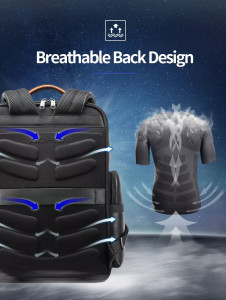 Кожаный бизнес рюкзак BOPAI 61-98611 дышащая анатомическая спинка