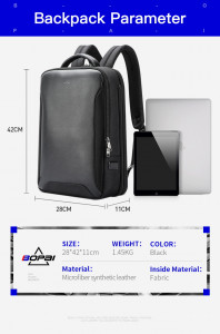 Мужской деловой рюкзак BOPAI  61-120691A характеристики