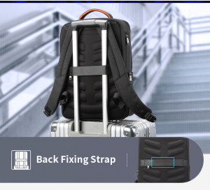 Мужской деловой рюкзак BOPAI  61-120691A лента для крепления багажа