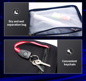 Мужской бизнес-рюкзак BOPAI 61-86611 фото кармана и брелока для ключей