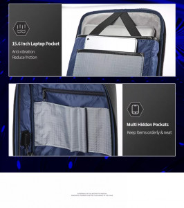 Деловой рюкзак для ноутбука 15.6 BOPAI 61-109311 фото карманов