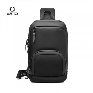 Рюкзак однолямочный OZUKO 9516 черный фото спереди
