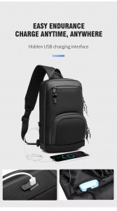 Рюкзак однолямочный OZUKO 9516 с USB